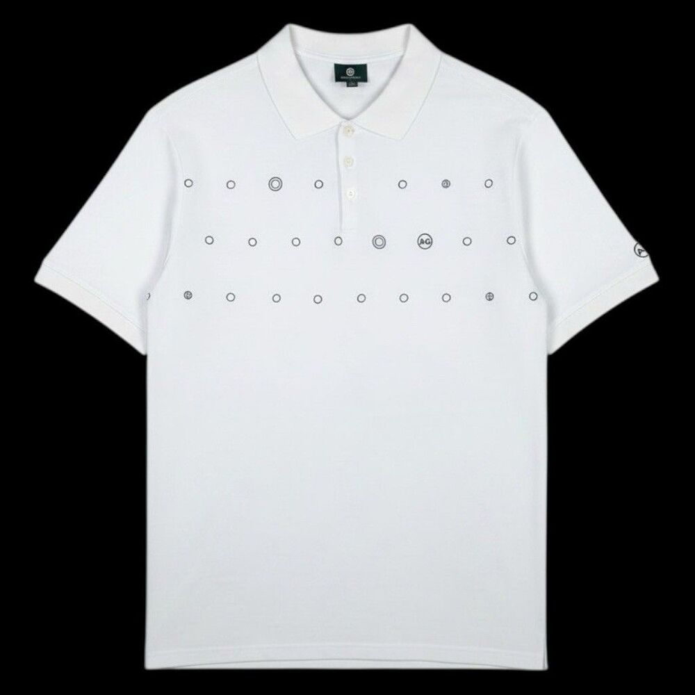 AG Adriano Goldschmied Polo Shirt Mens M White Designer Office Sample Preppy NEW